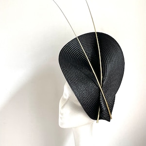 black Kentucky Derby hat, black feather fascinator hat Wedding Ascot Derby Races, black fascinator hat, black Royal Ascot fascinator hat