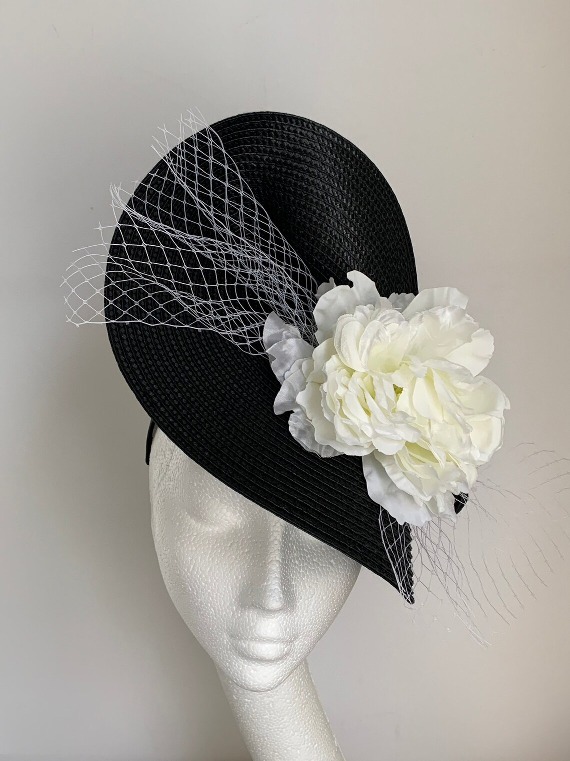 Black and white Fascinator black and white hat fascinator Etsy