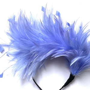 Periwinkle feather fascinator, lavender feather fascinator wedding, pale lilac Kentucky Derby fascinator, Royal Ascot fascinator, lilac halo