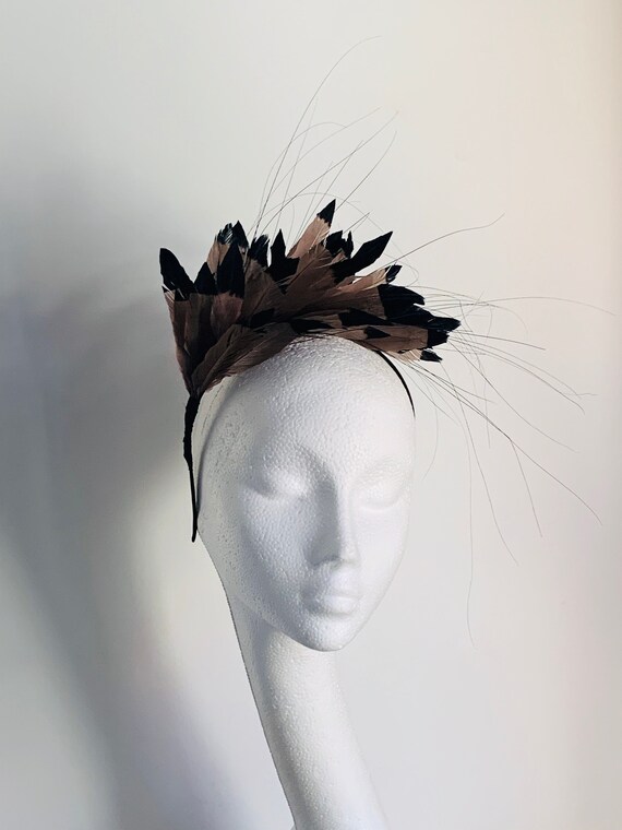 Black Feather Fascinator Black 