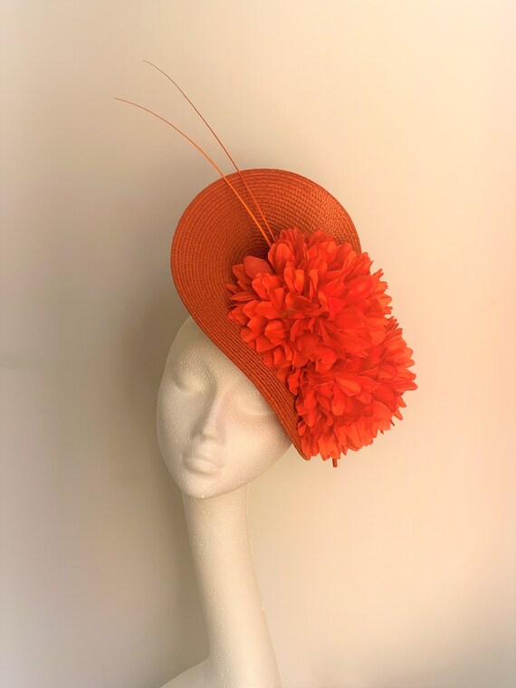 Orange Hat Orange Fascinator Orange 