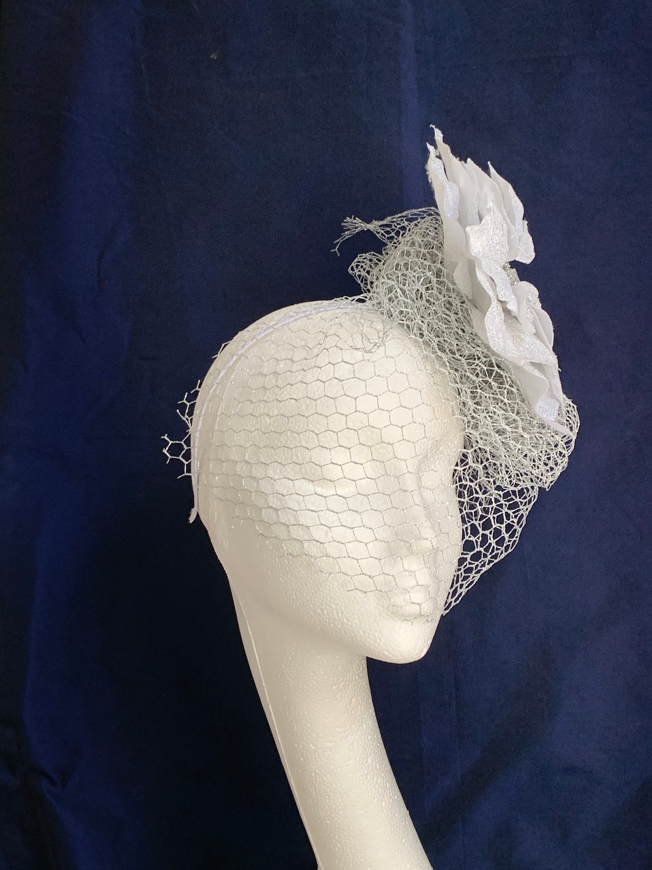 Silver Christmas Poinsettia flower fascinator silver Etsy