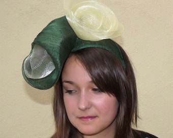 Grüner Fascinator Hut, grüner Ascot Derby Races Fascinator Hut, grüner Kentacky Derby Fascinator Hut, grüne Skulptur Hut