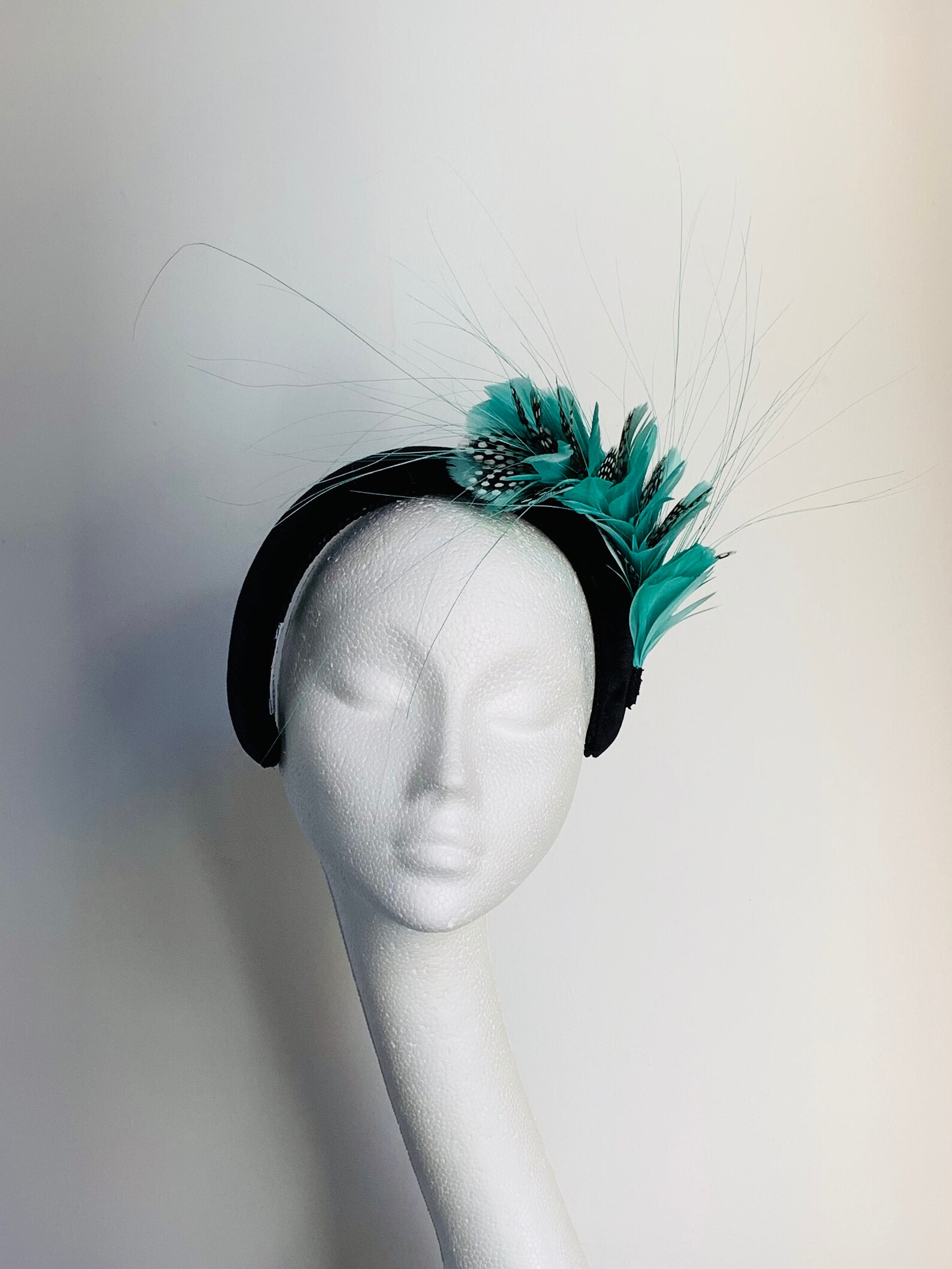 Mint Green Feather Fascinator Mint Green Fascinator Hat Crown Etsy UK