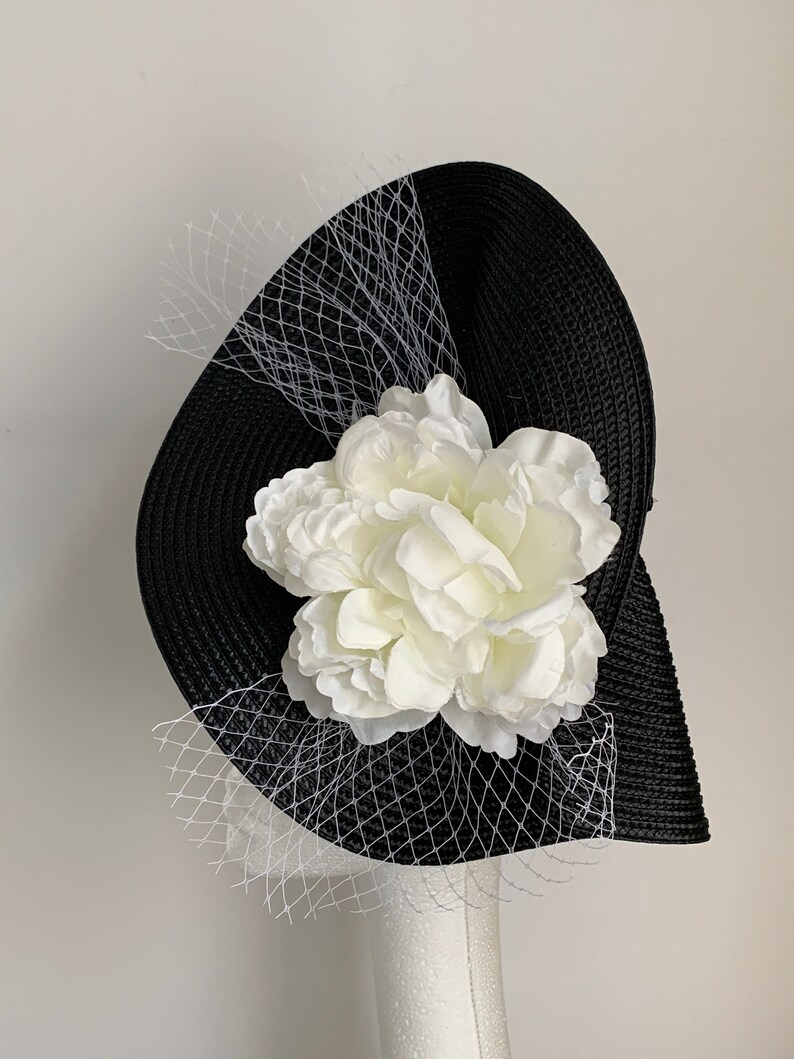 Black and white Fascinator black and white hat fascinator Etsy