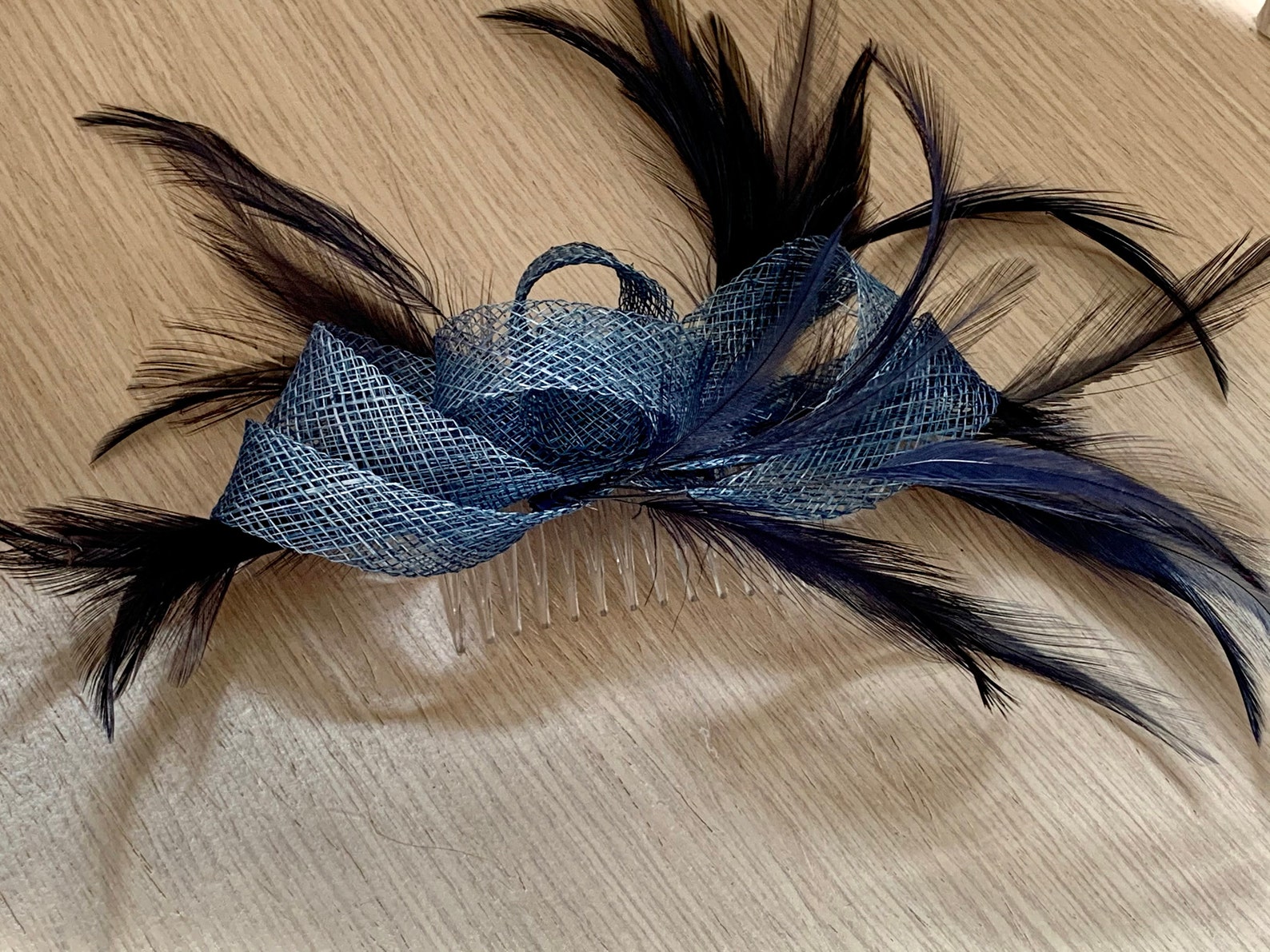 Blue Feather Fascinators for Weddings - wide 5