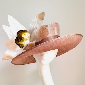 Coffee brown Royal Ascot hat, brown mother of the bride hat, brown wedding hat, brown Kentucky Derby hat