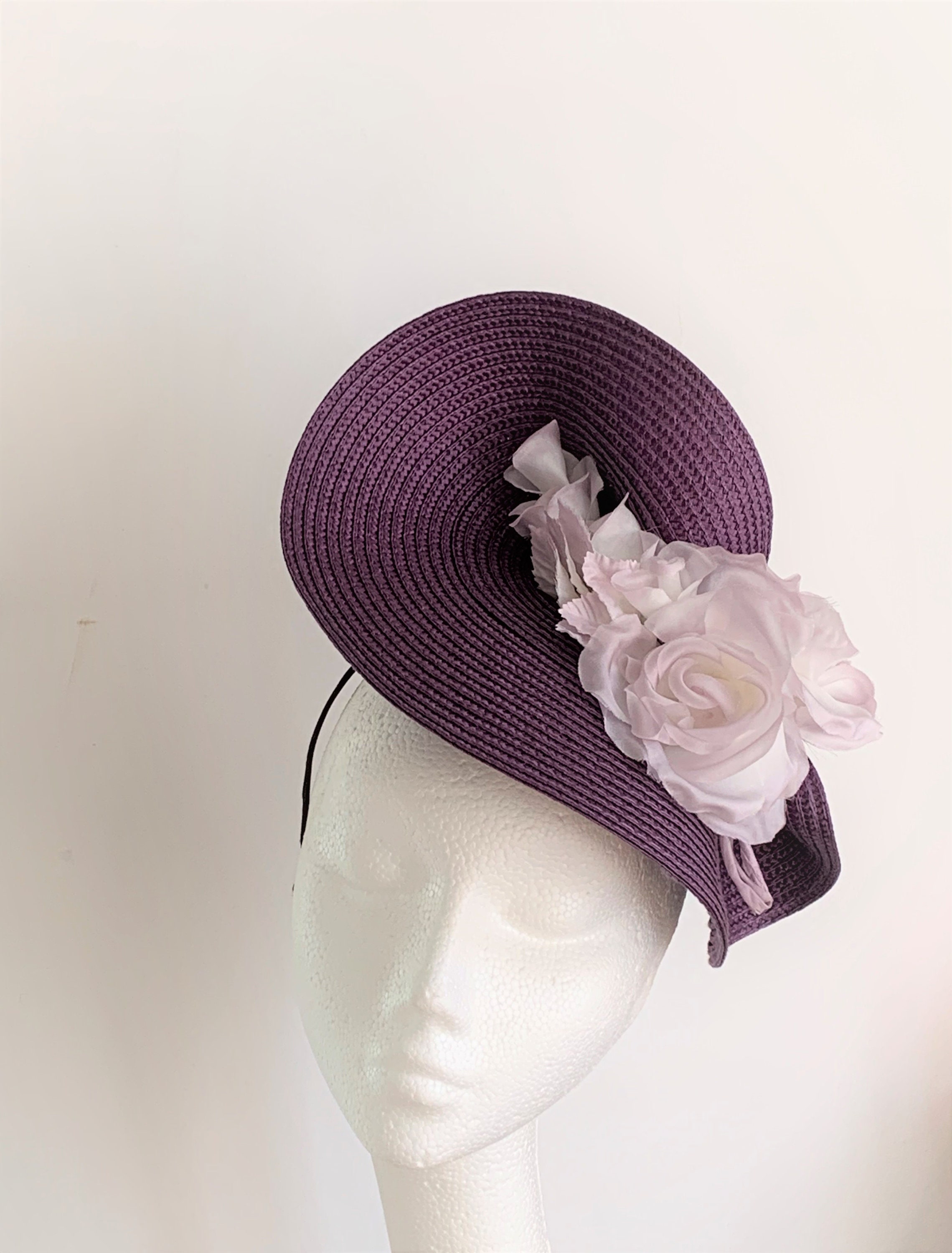 Violet Disc Hat Purple Wedding Hat 