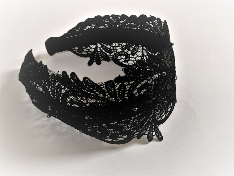 black lace headband Directly managed store crown b Dedication hairband funeral