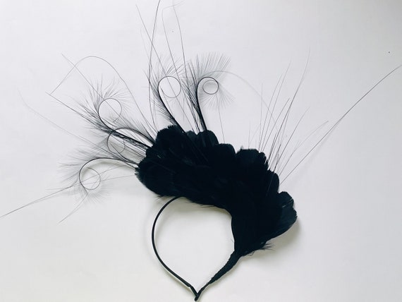 Black Feather Fascinator, Black Feather Fascinator Hat  display picture 2