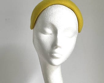 Vintage 1950s Chesterfield Pillbox Hat Mustard Yellow Felt  display picture 3