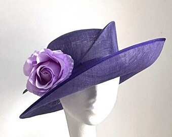 Purple hat, purple Wedding hat, purple Royal Ascot fascinator hat, purple Kentucky Derby hat, purple saucer hat, violet fascinator hat