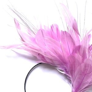 lilac feather halo, lilac feather crown, violet lilac feather fascinator, violet lilac feather fascinator Wedding, lilac halo crown hat