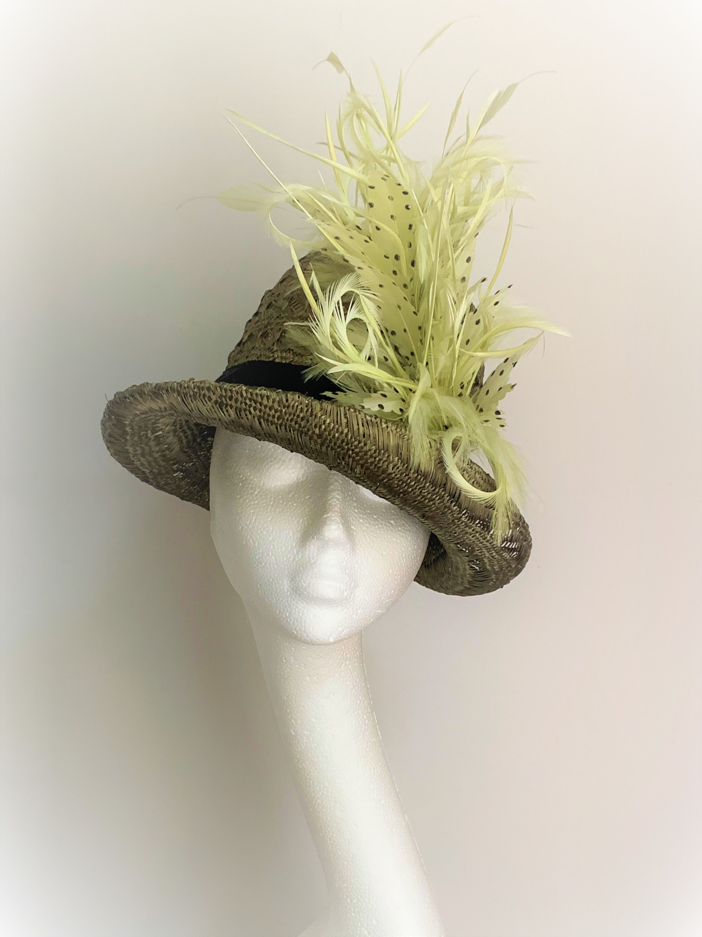 Green Cloche Hat Green Formal Hat Green 