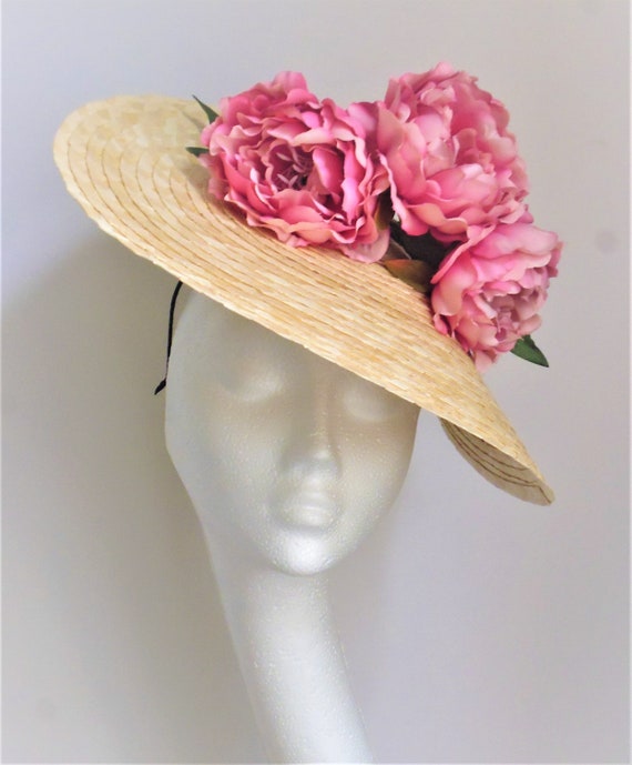 Natural Straw Kentucky Derby Hat Straw 