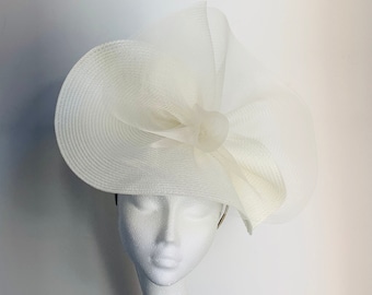 Creme Fascinator, weißer Hut, Elfenbein Fascinator Hochzeitshut, Creme Royal Ascot Derby Races Hut Fascinator, Creme Kentucky Derby Hut Fascinator