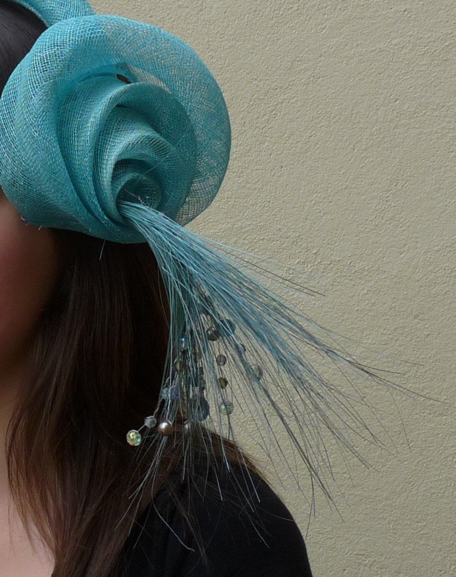 Aqua Blue Fascinator aqua blue fascinator Hat Wedding Ascot Etsy