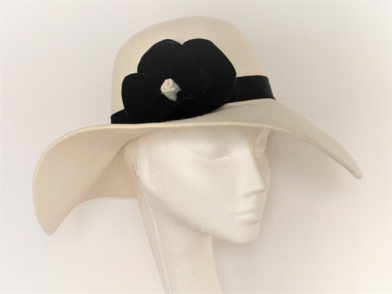 White Cream Felt Hat White Ladies Felt 