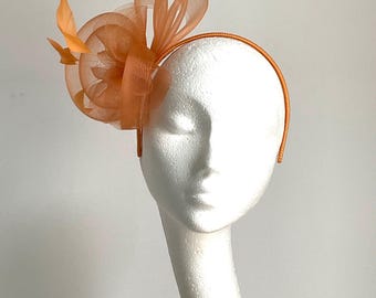 Burnt Orange & Chocolate Brown Feather Fascinator for  display picture 1
