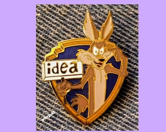 Looney Tunes-brochespeld ~ Wile E. Coyote ~ "Idea" ~ vintage 1989 ~ WB ~ Warner Bros.