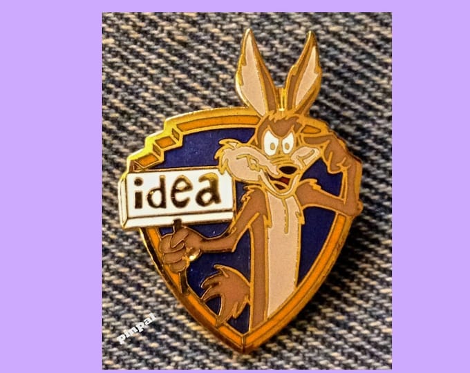 Looney Tunes Brooch Pin ~ Wile E. Coyote ~ "Idea" ~ 1989 vintage ~ WB ~ Warner Bros.