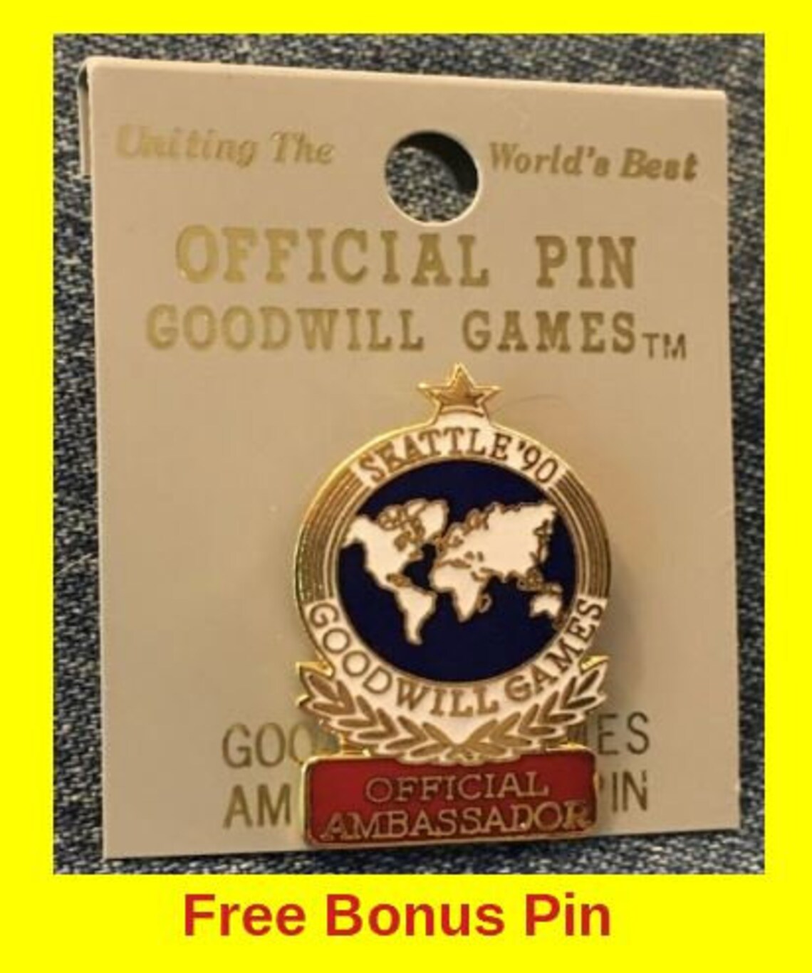 Wrestling Lapel Pin 1990 Goodwill Games in Seattle USA Etsy