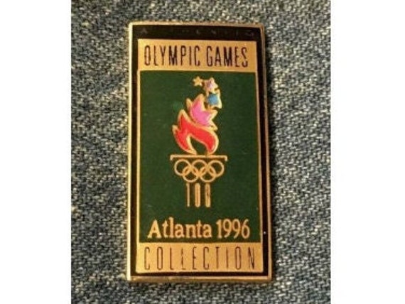 1996 Olympic Pin Badge ~ Torch Logo ~ Torchmark ~ Atlanta Games