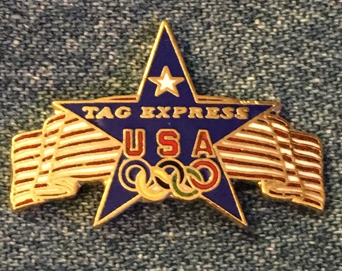 1996 Olympic Lapel Pin ~ Stars & Stripes ~ USA Team ~ Sponsor ~ Tag Express