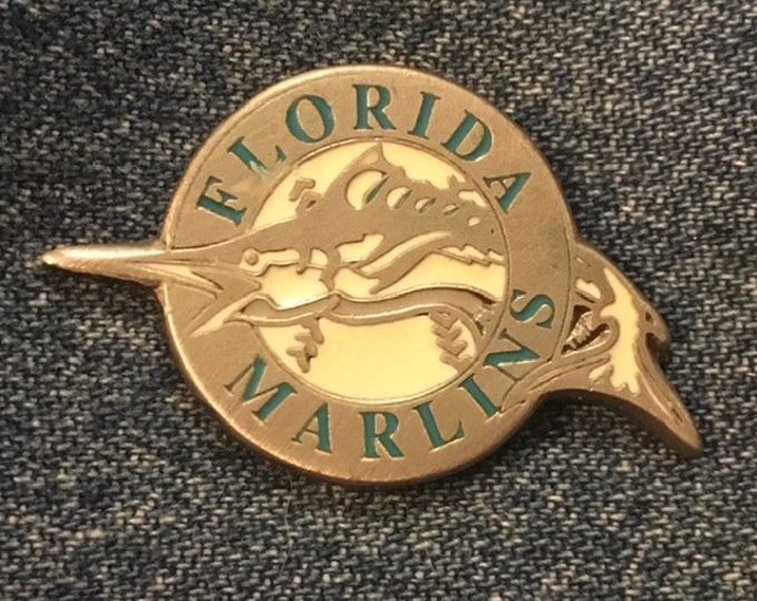 Florida Marlins Pewter Pin ~ 1993 Vintage ~ by Fine Pewter ~ MLB ~ Baseball ~ Team Logo