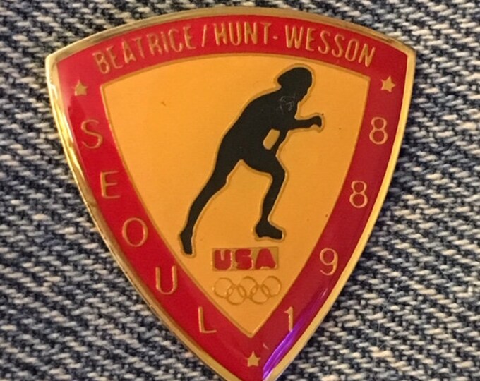 Roller Skating Olympic Pin ~ Sponsor ~ Beatrice ~ Hunt ~ Wesson ~ 1988 Seoul, Korea