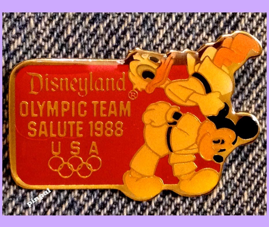 ディズニースタンプアート「Olympics」 Mickey Disney Decathlon Stamp Set Olympic Los Angeles Disney