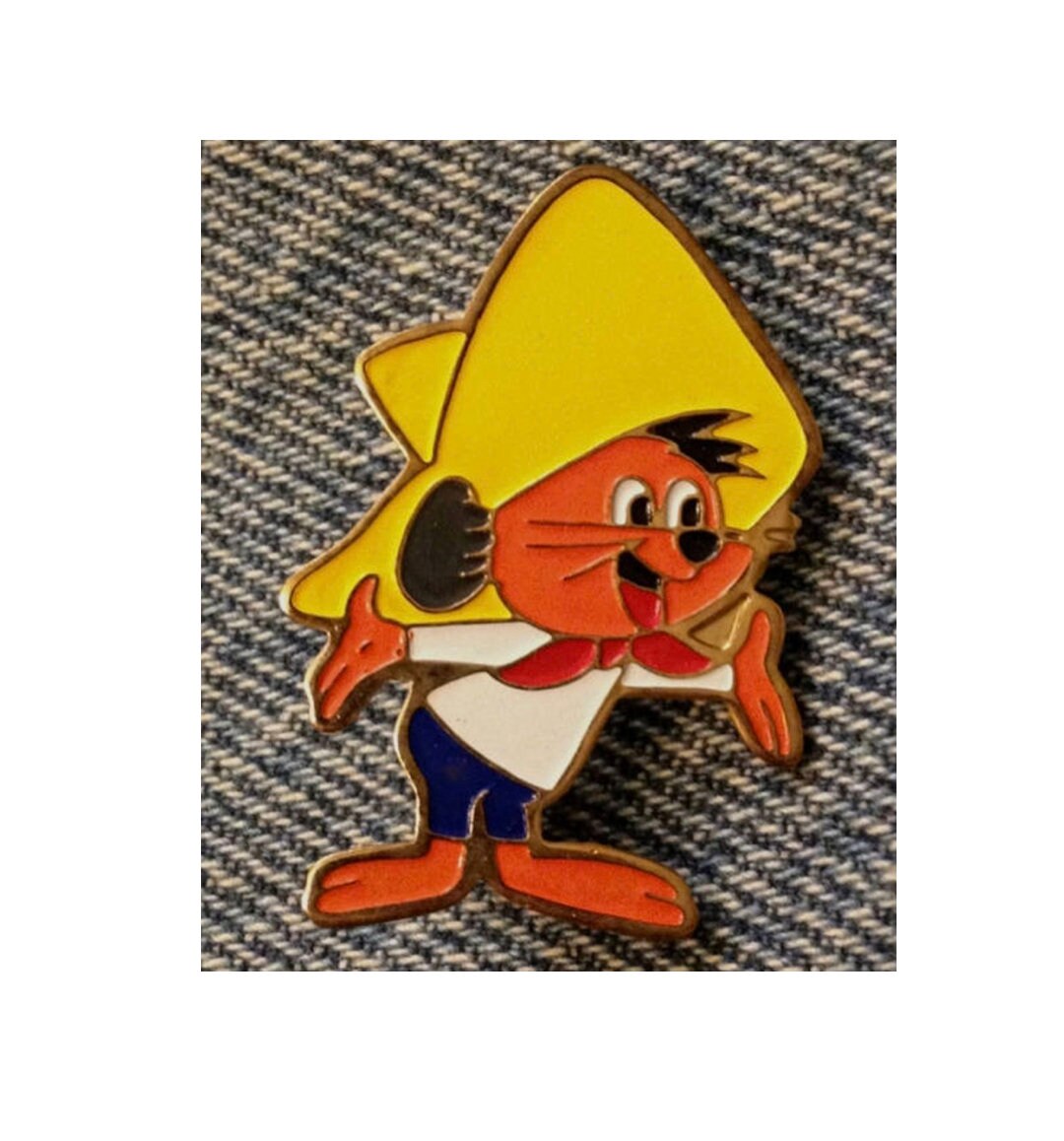 Speedy Gonzales The Mouse Cartoon Character Metal Enamel 1.2 Inches Tall Pin