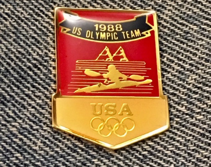 Kayak Olympic Pin ~ Canoe ~USA Team ~ 1988 Summer Games ~ Seoul, Korea ~ by HoHo NYC