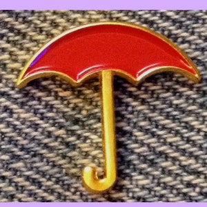 Umbrella Pin ~ Red with Gold Tone~ 90&#39;s vintage
