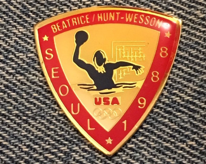 Water Polo Olympic Pin ~ Sponsor ~ Beatrice ~ Hunt ~ Wesson ~ 1988 Seoul, Korea