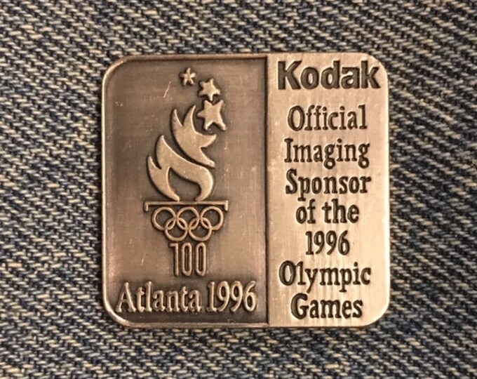 1996 Olympic Lapel Pin ~ Kodak ~ Official Sponsor Atlanta Summer Games ~ Image 1 of 9