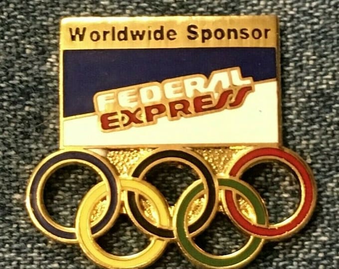 Federal Express Olympic Lapel Pin ~ Worldwide Sponsor ~ Issued 1988 by HoHo NYC