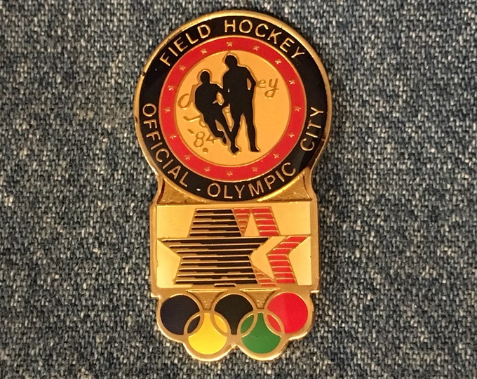 Field Hockey Olympic Pin ~ 1984 Los Angeles Summer Games ~ Monterey Park