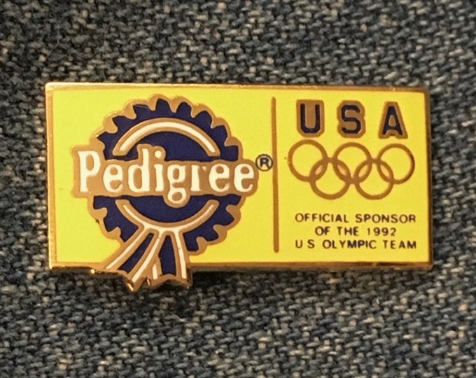 1992 Olympic Lapel Pin ~ USA Team Sponsor ~ Pedigree