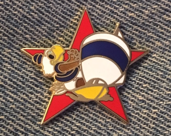 Yachting Olympic Pin ~ Mascot Sam the Eagle ~ 1984 Los Angeles Summer Games ~ LA  84 ~ Cloisonné~Red Star