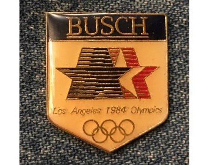 Busch Olympic Sponsor Pin ~ 1984 Los Angeles with Stars in Motion