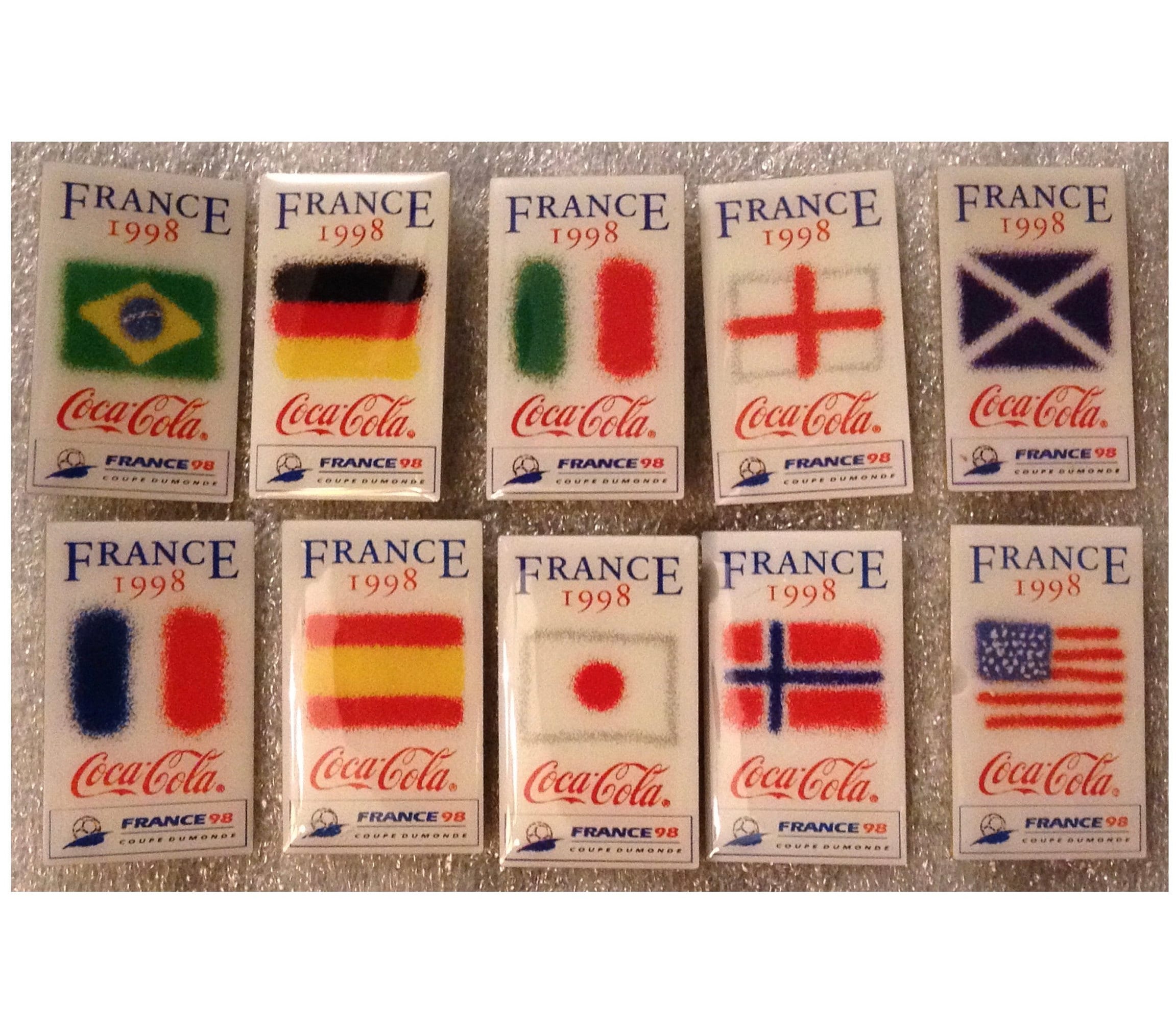Lot of 10 World Cup Soccer ~ Football Pins ~ 1998 ~ Flag