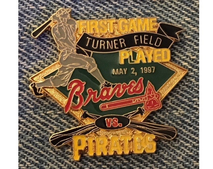1997 First Game Played at Turner Field ~ Lapel Pin ~ Atlanta Braves Vs Pittsburgh Pirates ~ MLB ~ Baseball ~ by C.P.&D.