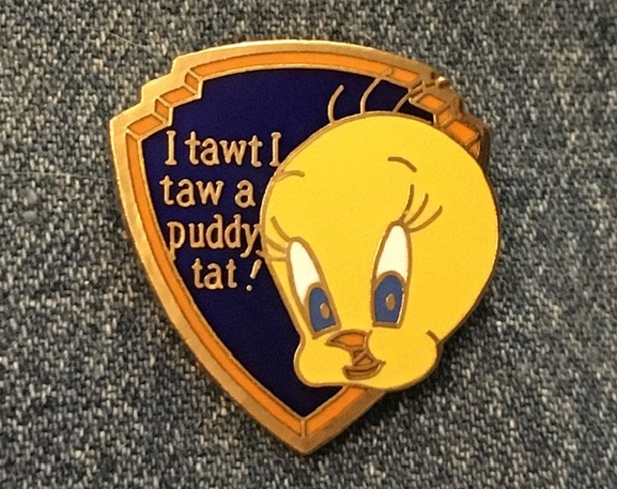 WB Looney Tunes Brooch Pin ~ Tweety Bird by Pinnacle Designs ~ 1989 vintage