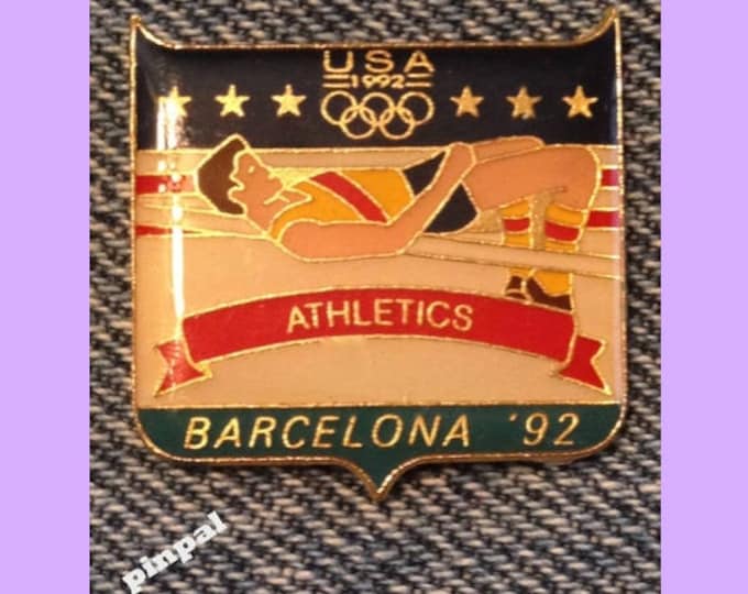 Athletics ~ High Jump ~ Track & Field Olympic Pin ~ 1992 Barcelona Summer Games ~ USA Team ~ Fundraising