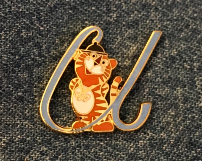 Seoul 1988 Olympic Pin ~ Mascot ~ Hodori the Tiger ~ Letter "u" ~ by HoHo NYC