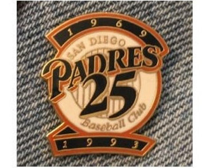 San Diego Padres Lapel Pin ~ SD ~ 25 Years ~ 1969-1993 ~ MLB ~ Baseball ~ Cloisonné by Peter David