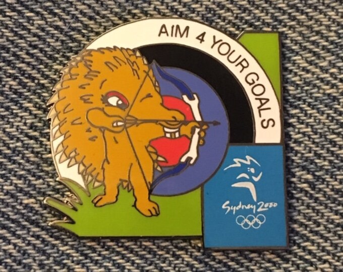 Archery Olympic Pin ~ Mascot ~ Millie ~ Sydney 2000 ~ Aim 4 Your Goals