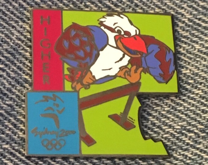 Hurdles Olympic Pin ~ 2000 Sydney ~ Track & Field ~ Mascot ~ Olly ~ by Aminco