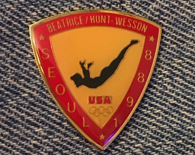 Diving Olympic Pin ~ Sponsor ~ Beatrice ~ Hunt ~ Wesson ~ 1988 Seoul, Korea